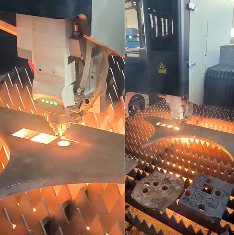 Machine cutting 25mm carbon steel plate by Oxygen